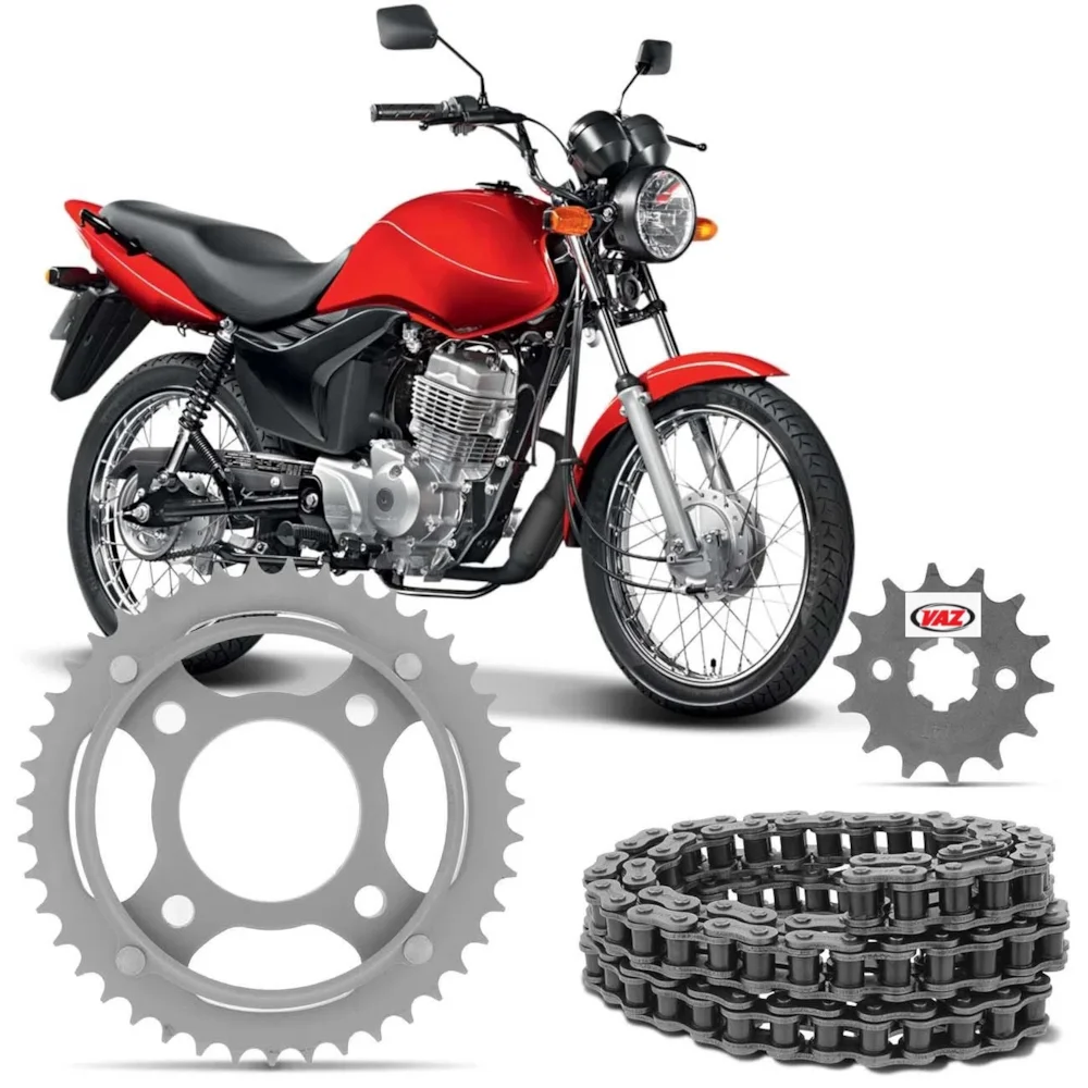Kit Transmissão Relação VAZ Titan / Fan 125 2000–2008 Sem Retentor